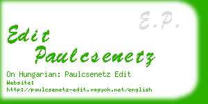 edit paulcsenetz business card